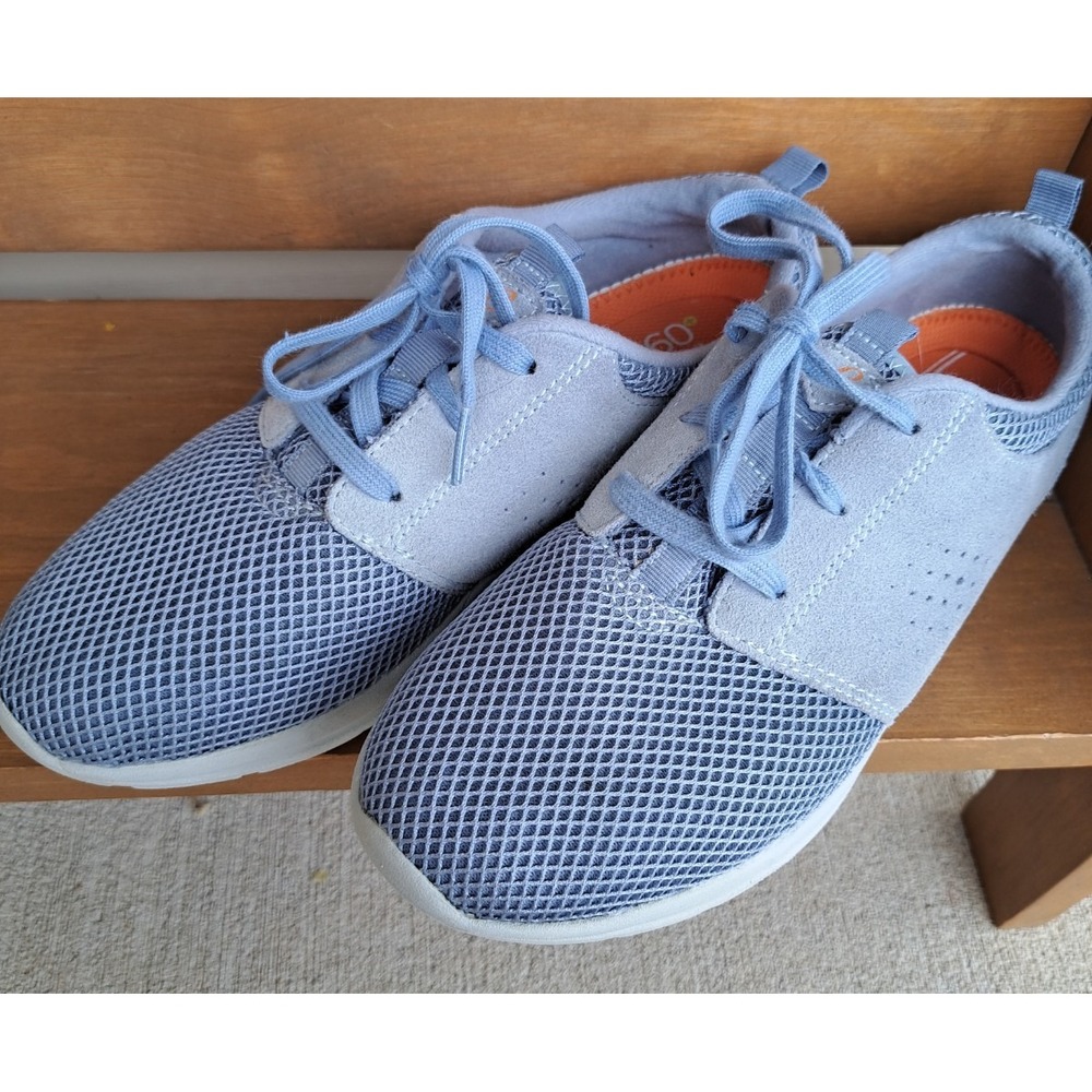 Easy Spirit e360 Womens 8.5 W Blue Suede Leather Comfort Walking Shoes Sneakers
